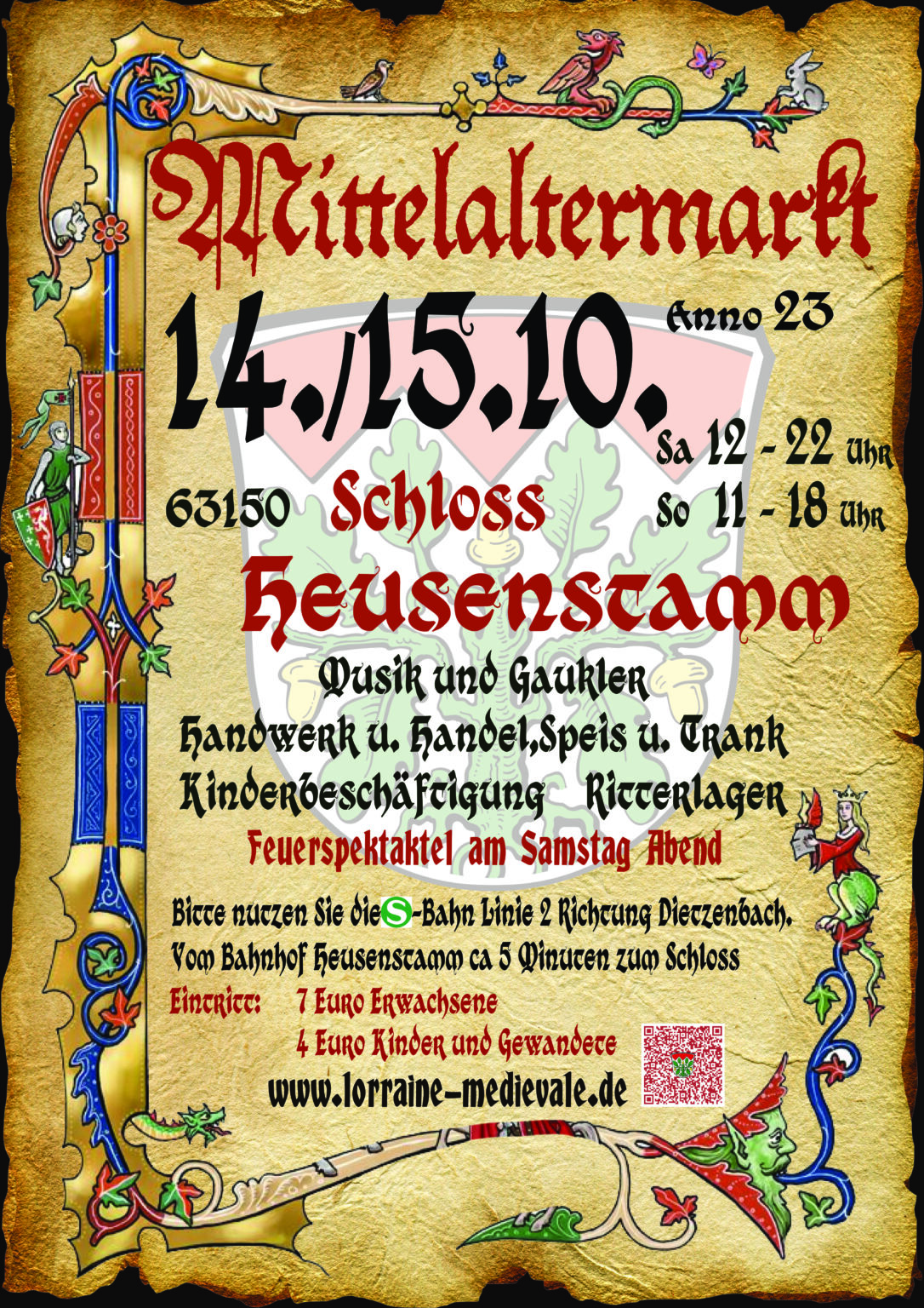 Mittelaltermarkt Schloss Heusenstamm 14./15.10.2023 63150 Heusenstamm ...